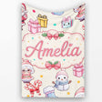 Cute Kawaii Santa Snowman Gift Characters Cream Background Seamless  Personalised Custom Name Super Soft Fleece Blanket Bed Sofa Throw