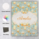 Personalised Name Realistic Butter Croissant Bakery Style Repeating Custom Canvas Wall Art Print Decor Picture Ready to Hang