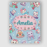 Personalised Name Cute Kawaii Christmas Custom  Modern Room Accent Elegant Feature Canvas Wall Art Print Decor Picture Ready to Hang