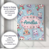 Personalised Name Cute Kawaii Christmas Custom  Modern Room Accent Elegant Feature Canvas Wall Art Print Decor Picture Ready to Hang