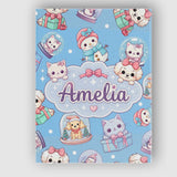 Personalised Name Cute Kawaii Christmas Custom  Modern Room Accent Elegant Feature Canvas Wall Art Print Decor Picture Ready to Hang