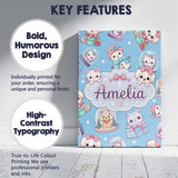 Personalised Name Cute Kawaii Christmas Custom  Modern Room Accent Elegant Feature Canvas Wall Art Print Decor Picture Ready to Hang