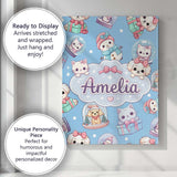 Personalised Name Cute Kawaii Christmas Custom  Modern Room Accent Elegant Feature Canvas Wall Art Print Decor Picture Ready to Hang