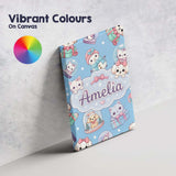 Personalised Name Cute Kawaii Christmas Custom  Modern Room Accent Elegant Feature Canvas Wall Art Print Decor Picture Ready to Hang
