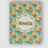 Personalised Name Painterly Croissant Brush Stroke Blue Artistic Custom  Interior Canvas Wall Art Print Decor Picture Ready to Hang