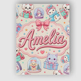 Personalised Name Cute Kawaii Christmas Custom  Modern Room Accent Elegant Feature Canvas Wall Art Print Decor Picture Ready to Hang