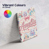 Personalised Name Cute Kawaii Christmas Custom  Modern Room Accent Elegant Feature Canvas Wall Art Print Decor Picture Ready to Hang