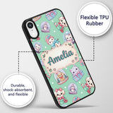 Cute Kawaii Christmas Pets Snow Globe Gifts Mint Custom Name Protective Phone Case Mobile Cover Durable Everyday Smartphone Shock Resistant