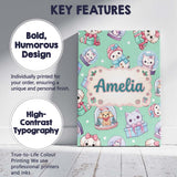 Personalised Name Cute Kawaii Christmas Custom  Modern Room Accent Elegant Feature Canvas Wall Art Print Decor Picture Ready to Hang
