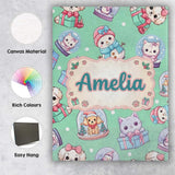 Personalised Name Cute Kawaii Christmas Custom  Modern Room Accent Elegant Feature Canvas Wall Art Print Decor Picture Ready to Hang
