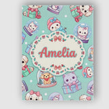 Personalised Name Cute Kawaii Christmas Custom  Modern Room Accent Elegant Feature Canvas Wall Art Print Decor Picture Ready to Hang