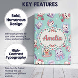Personalised Name Cute Kawaii Christmas Custom  Modern Room Accent Elegant Feature Canvas Wall Art Print Decor Picture Ready to Hang