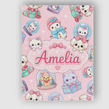 Personalised Name Cute Kawaii Christmas Custom  Modern Room Accent Elegant Feature Canvas Wall Art Print Decor Picture Ready to Hang