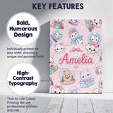 Personalised Name Cute Kawaii Christmas Custom  Modern Room Accent Elegant Feature Canvas Wall Art Print Decor Picture Ready to Hang