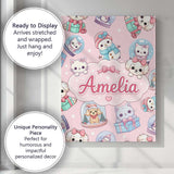 Personalised Name Cute Kawaii Christmas Custom  Modern Room Accent Elegant Feature Canvas Wall Art Print Decor Picture Ready to Hang