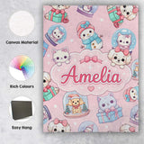 Personalised Name Cute Kawaii Christmas Custom  Modern Room Accent Elegant Feature Canvas Wall Art Print Decor Picture Ready to Hang
