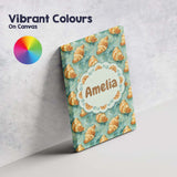 Personalised Name Painterly Croissant Brush Stroke Blue Artistic Custom  Interior Canvas Wall Art Print Decor Picture Ready to Hang
