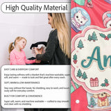 Cute Kawaii Christmas Pets Snow Globe Gifts Red Background Seamless  Personalised Custom Name Super Soft Fleece Blanket Bed Sofa Throw