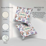Custom Name Kawaii Pets Snow Globe Gifts Light Grey Background Square Filled Cushion Throw Pillow Sofa Bed Home Decor Zip Washable UK Made