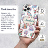 Cute Kawaii Christmas Pets Snow Globe Gifts Light Custom Name Protective Phone Case Mobile Cover Durable Everyday Smartphone Shock Resistant