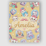 Personalised Name Cute Kawaii Christmas Custom  Modern Room Accent Elegant Feature Canvas Wall Art Print Decor Picture Ready to Hang