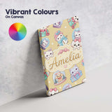 Personalised Name Cute Kawaii Christmas Custom  Modern Room Accent Elegant Feature Canvas Wall Art Print Decor Picture Ready to Hang