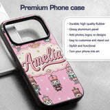 Cute Nutcracker Soldiers Pink Background Festive Custom Name Protective Phone Case Mobile Cover Durable Everyday Smartphone Shock Resistant