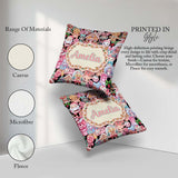 Custom Name Cute Christmas Gingerbread Candy House Seamless Name Square Filled Cushion Throw Pillow Sofa Bed Home Decor Zip Washable UK Made
