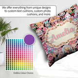 Custom Name Cute Christmas Gingerbread Candy House Seamless Name Square Filled Cushion Throw Pillow Sofa Bed Home Decor Zip Washable UK Made