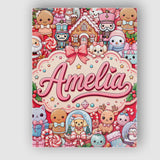 Personalised Name Cute Christmas Gingerbread Custom Bespoke  Contemporary Display Canvas Wall Art Print Decor Picture Ready to Hang