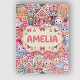 Personalised Name Cute Christmas Gingerbread Custom Bespoke  Contemporary Display Canvas Wall Art Print Decor Picture Ready to Hang