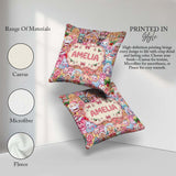 Custom Name Cute Christmas Gingerbread Candy Warm Beige Seamless Square Filled Cushion Throw Pillow Sofa Bed Home Decor Zip Washable UK Made