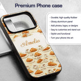 Croissant and Coffee French Breakfast Seamless Custom Name Protective Phone Case Mobile Cover Durable Everyday Smartphone Shock Resistant