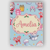 Personalised Name Cute Santa Snowman Gifts Custom  Unique Gift Idea Elegant Feature Canvas Wall Art Print Decor Picture Ready to Hang