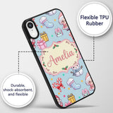 Cute Santa Snowman Gifts Candy Printed Design Custom Name Protective Phone Case Mobile Cover Durable Everyday Smartphone Shock Resistant