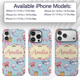 Cute Santa Snowman Gifts Candy Printed Design Custom Name Protective Phone Case Mobile Cover Durable Everyday Smartphone Shock Resistant