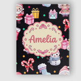 Personalised Name Cute Santa Snowman Gifts Custom  Unique Gift Idea Elegant Feature Canvas Wall Art Print Decor Picture Ready to Hang