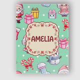 Personalised Name Cute Santa Snowman Gifts Custom  Unique Gift Idea Elegant Feature Canvas Wall Art Print Decor Picture Ready to Hang