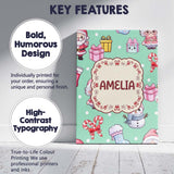 Personalised Name Cute Santa Snowman Gifts Custom  Unique Gift Idea Elegant Feature Canvas Wall Art Print Decor Picture Ready to Hang