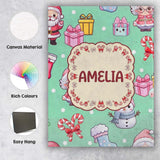Personalised Name Cute Santa Snowman Gifts Custom  Unique Gift Idea Elegant Feature Canvas Wall Art Print Decor Picture Ready to Hang