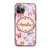 Cute Santa Snowman Gifts Candy Printed Design Custom Name Protective Phone Case Mobile Cover Durable Everyday Smartphone Shock Resistant