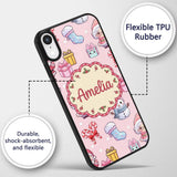 Cute Santa Snowman Gifts Candy Printed Design Custom Name Protective Phone Case Mobile Cover Durable Everyday Smartphone Shock Resistant