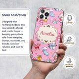 Cute Santa Snowman Gifts Candy Printed Design Custom Name Protective Phone Case Mobile Cover Durable Everyday Smartphone Shock Resistant