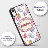 Cute Santa Snowman Gifts Candy Printed Design Custom Name Protective Phone Case Mobile Cover Durable Everyday Smartphone Shock Resistant