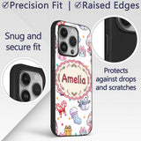 Cute Santa Snowman Gifts Candy Printed Design Custom Name Protective Phone Case Mobile Cover Durable Everyday Smartphone Shock Resistant