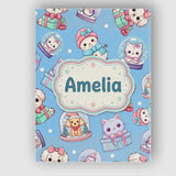Personalised Name Cute Kittens Puppies Snow Custom  Bespoke Interior Contemporary Canvas Wall Art Print Decor Picture Ready to Hang