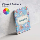 Personalised Name Cute Kittens Puppies Snow Custom  Bespoke Interior Contemporary Canvas Wall Art Print Decor Picture Ready to Hang