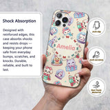 Cute Kittens Puppies Snow Globes Cream Background Custom Name Protective Phone Case Mobile Cover Durable Everyday Smartphone Shock Resistant