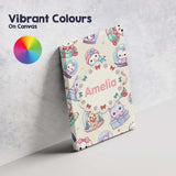 Personalised Name Cute Kittens Puppies Snow Custom  Bespoke Interior Contemporary Canvas Wall Art Print Decor Picture Ready to Hang