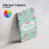 Personalised Name Cute Kittens Puppies Snow Custom  Bespoke Interior Contemporary Canvas Wall Art Print Decor Picture Ready to Hang